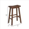 Saddle Design Wooden Barstool with Grain Details, Brown