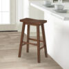 Saddle Design Wooden Barstool with Grain Details, Brown