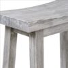 Saddle Design Wooden Counter Stool with Grain Details, Gray