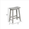 Saddle Design Wooden Counter Stool with Grain Details, Gray