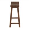 Saddle Design Wooden Counter Stool with Grain Details, Brown