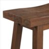 Saddle Design Wooden Counter Stool with Grain Details, Brown