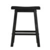 Amber 24 Inch Counter Stool, Ergonomic Saddle Seats, Charcoal Black Wood