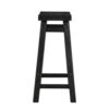 Amber 24 Inch Counter Stool, Ergonomic Saddle Seats, Charcoal Black Wood
