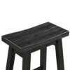 Amber 24 Inch Counter Stool, Ergonomic Saddle Seats, Charcoal Black Wood