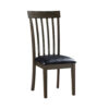Kyn 18 Inch Side Dining Chairs Set of 2, Slatted Back, Padded Seat, Farmhouse Brown