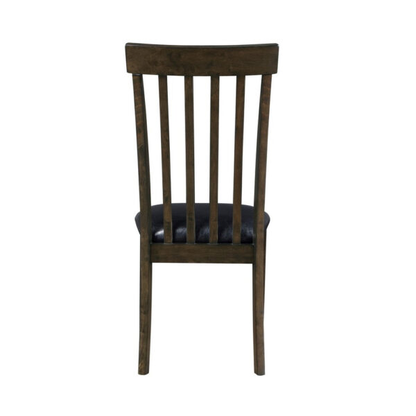 Kyn 18 Inch Side Dining Chairs Set of 2, Slatted Back, Padded Seat, Farmhouse Brown