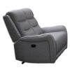 Clair Manual Recliner Loveseat, Scrolled Arms, 40 Inch, Solid Wood, Gray