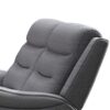 Clair Manual Recliner Loveseat, Scrolled Arms, 40 Inch, Solid Wood, Gray