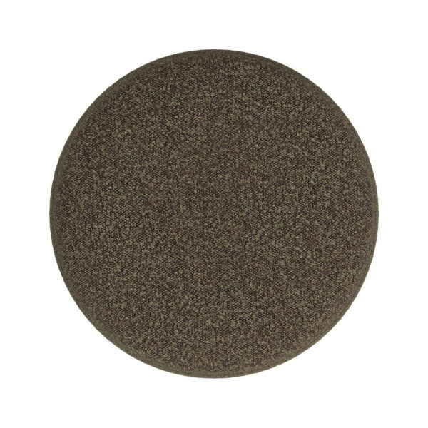 Sem Round Accent Ottoman, Dark Brown Channel Stitched Boucle 18 Inch