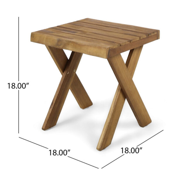 11022026698c7f9069ea0.jpeg Harley Outdoor Side Table, X Legs, Square 18 Inch Brown Acacia Wood