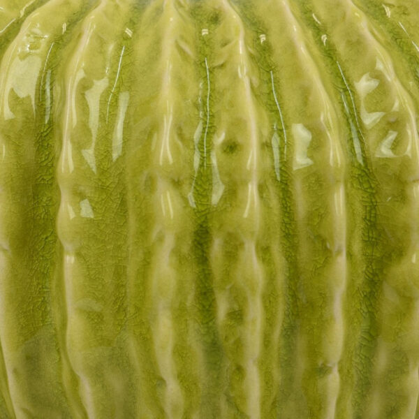 Kris Candle Holder with Hurricane Glass Top, White Gray Ceramic 7 Inch