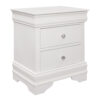 Teich 24 Inch Wood Nightstand, 2 Drawers, Textured Panels, Crisp White