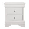 Teich 24 Inch Wood Nightstand, 2 Drawers, Textured Panels, Crisp White