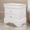 Teich 24 Inch Wood Nightstand, 2 Drawers, Textured Panels, Crisp White