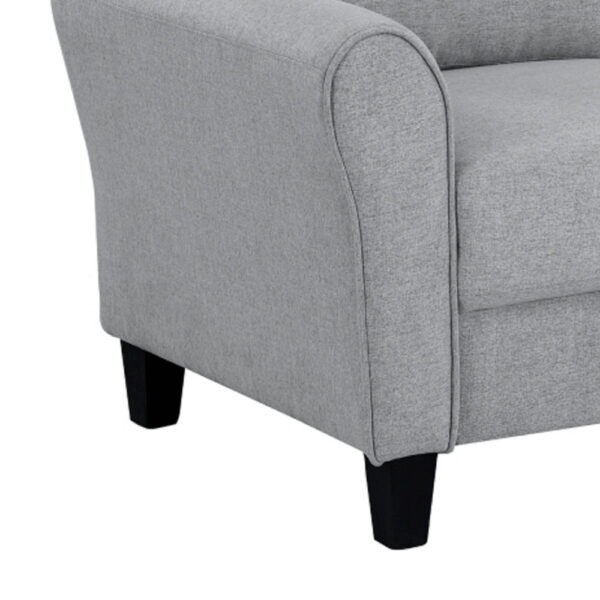 13022026698f02226e888.jpeg Engi 58 Inch Accent Loveseat, Smooth Gray Polyester, Attached Back Cushion