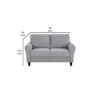 13022026698f0223c58a0.jpeg Engi 58 Inch Accent Loveseat, Smooth Gray Polyester, Attached Back Cushion