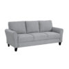 13022026698f02279da1f.jpeg Engi 81 Inch Accent Sofa, Smooth Gray Polyester, Attached Back Cushion