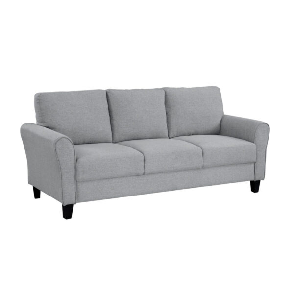 13022026698f02279da1f.jpeg Engi 81 Inch Accent Sofa, Smooth Gray Polyester, Attached Back Cushion