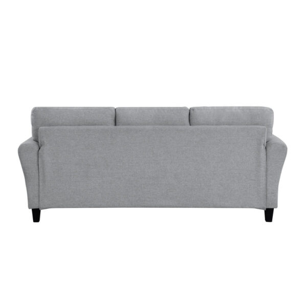 13022026698f022aae7d7.jpeg Engi 81 Inch Accent Sofa, Smooth Gray Polyester, Attached Back Cushion