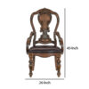 Devi 20 Inch Armchair, Queen Anne Backrest, Turned Legs, Rustic Brown