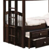 Wooden Twin/Twin Bunk Bed & Trundle with 3 Drawers, Brown