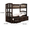 Wooden Twin/Twin Bunk Bed & Trundle with 3 Drawers, Brown