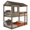 Twin Size Wooden Bunk Bed with House Design, Brown