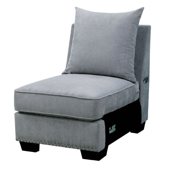 Skyler II Traditional Armless Chair, Gray Finish