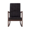 Rocking Chair with Leatherette Seating and Wooden Frame, Black