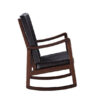 Rocking Chair with Leatherette Seating and Wooden Frame, Black