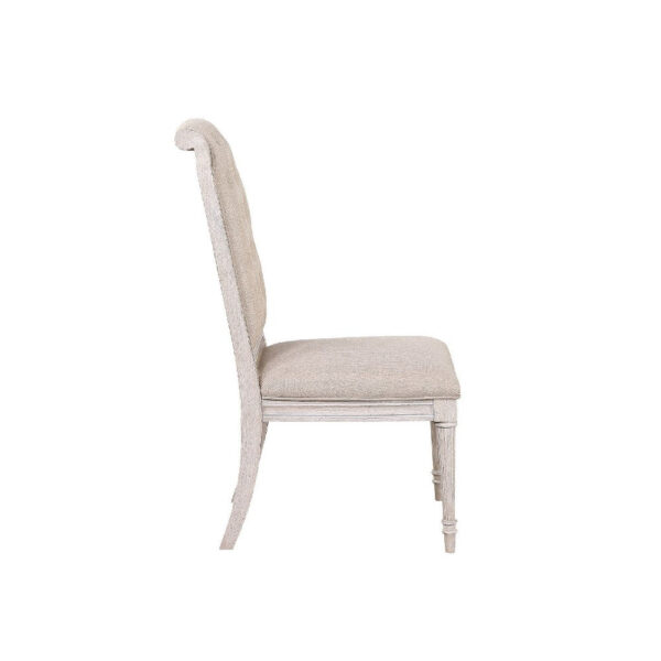 13022026698f02ac78d64.jpeg Side Chair with Tapered Legs and Button Tufted Back, Set of 2, Beige