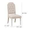 13022026698f02af04666.jpeg Side Chair with Tapered Legs and Button Tufted Back, Set of 2, Beige