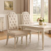 13022026698f02b08778d.jpeg Side Chair with Tapered Legs and Button Tufted Back, Set of 2, Beige