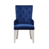 Side Chair with Button Tufted Back and Tapered Legs, Blue