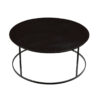 Round Metal Frame Side Table with Tubular Legs, Dark Brown