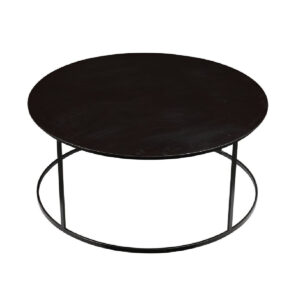 Round Metal Frame Side Table with Tubular Legs, Dark Brown