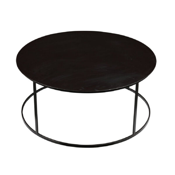 Round Metal Frame Side Table with Tubular Legs, Dark Brown