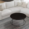 Round Metal Frame Side Table with Tubular Legs, Dark Brown