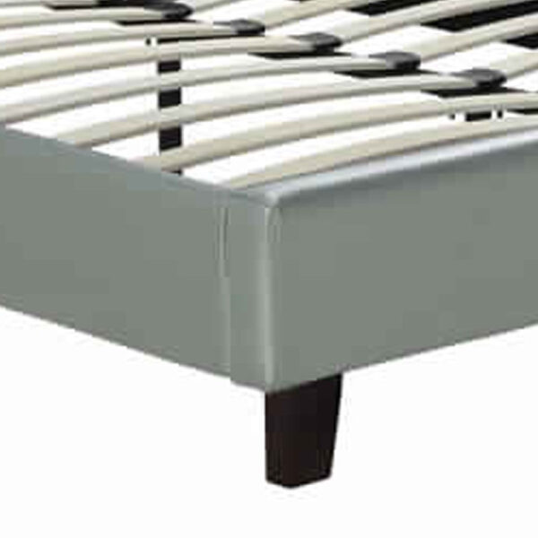 Faux Leather Upholstered Full Size Bed Featuring Nail head Trim