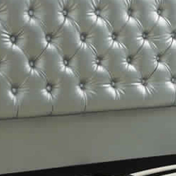 Faux Leather Upholstered Full Size Bed Featuring Nail head Trim