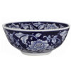 Round Ceramic Bowl with Floral Print, Set of 2, Blue And White,