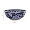 Round Ceramic Bowl with Floral Print, Set of 2, Blue And White,