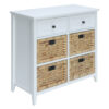 Flavius Console Table With 6 Drawers, White