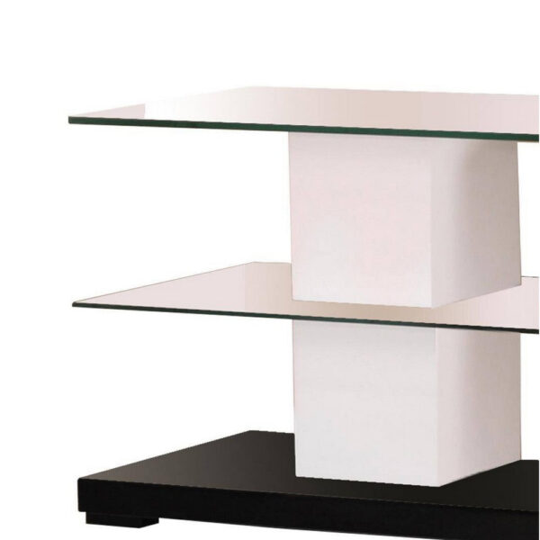 Affable TV Stand, White & Black