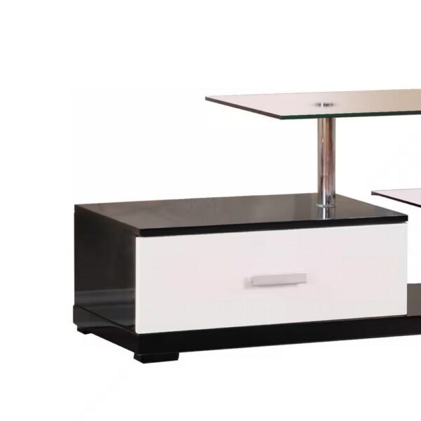 Affable TV Stand, White & Black