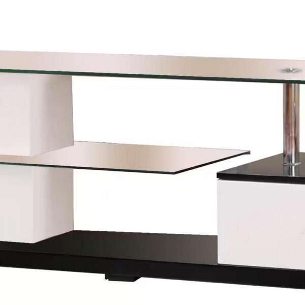 Affable TV Stand, White & Black
