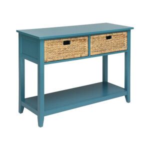 Flavius Console Table with 2 Drawers, Blue