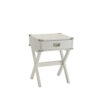 Square End Table, White