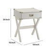 Square End Table, White